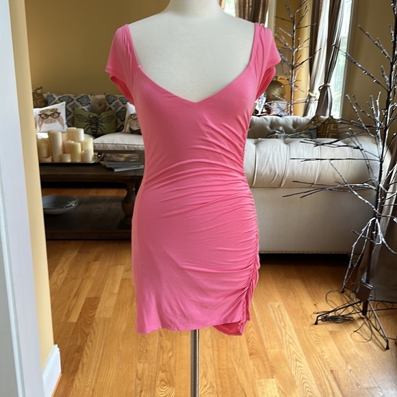 Lovers + Friends Adena Mini Dress in Flamingo Pink S - Picture 2 of 8